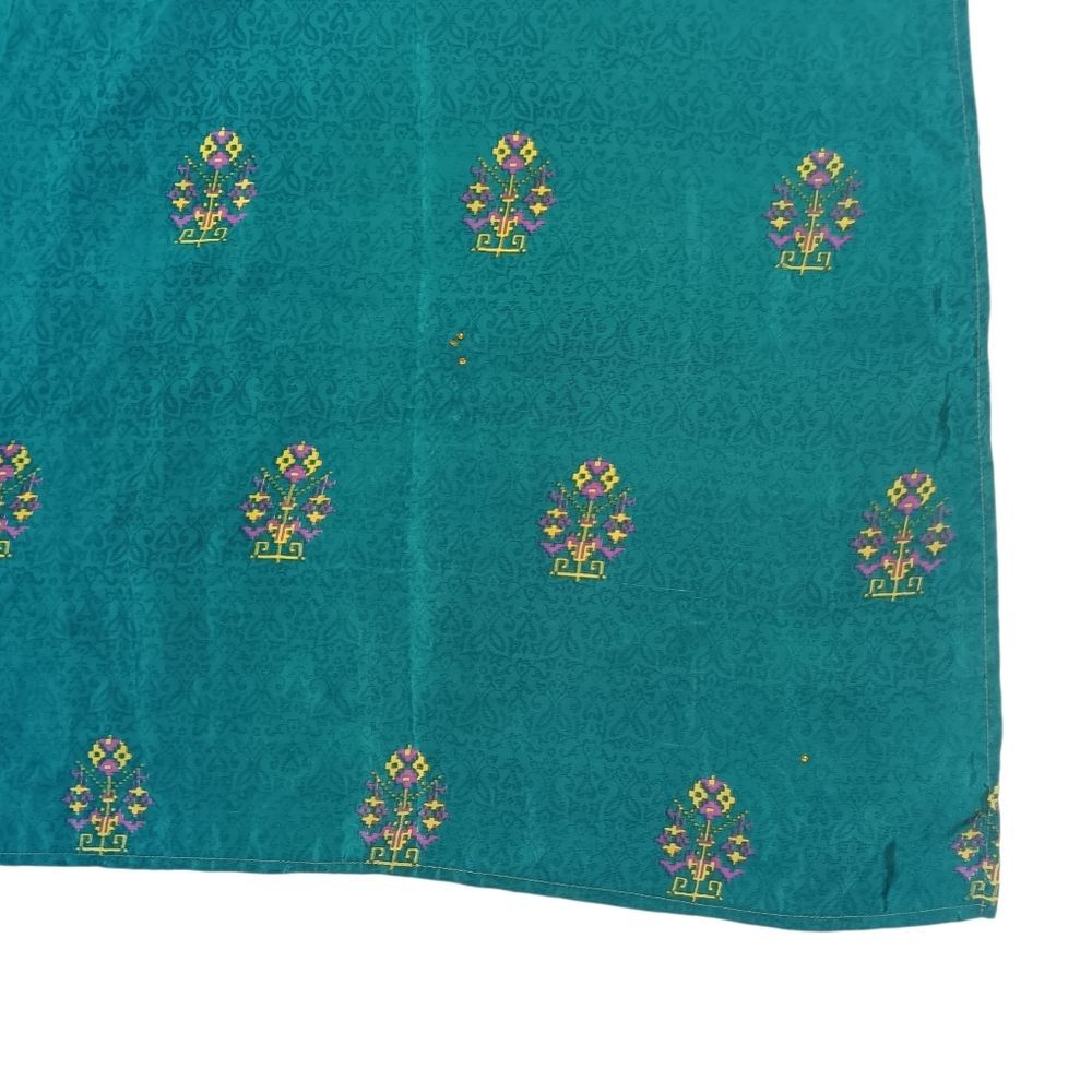 Darn Good Yarn Vibrant Teal Purple Square Rhinestone Bandana Scarf Made In India - Picture 6 of 12